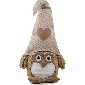 Vánoční dekorace Sova textil 87cm natural (KR667-75044-34)