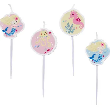 Dortová svíčka Mořská panna svíčky 4 ks Amscan 9903048