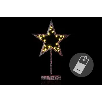 Vánoční dekorace Nexos Trading D43014 hvězda bronzová 20 LED 39 cm