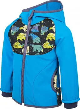Chlapecká bunda Unuo softshellová bunda s fleecem Souhvězdí medvěda tyrkysová