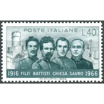 Poštovní známka (1966) MiNr. 1218 ** - Itálie - 50. výročí úmrtí Cesara Battistiho, Damiano Chiesa, Fabio Filzi a Nazario Sauro