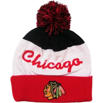 Pokrývka hlavy Kulich Reebok Face Off Script Cuff Pom Chicago Blackhawks Velikost: OSFA
