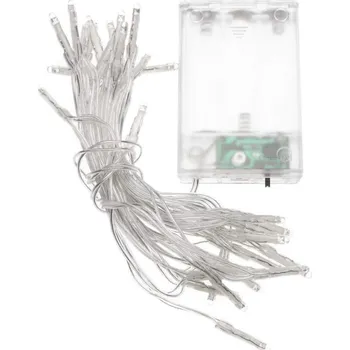 Vánoční dekorace 32 LED řetěz 3,2m + 0,30m, dekorační osvětlení na baterie, vnitřní použití, barevné