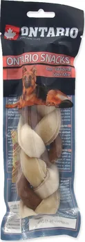 Pamlsek pro psa Ontario Dog Rawhide Braided Stick Mix 17,5 cm