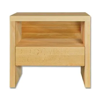 ImportWorld Noční stolek Kiana masiv - buk v45 x š50 x h35 cm (Barva dřeva: Buk bělený)