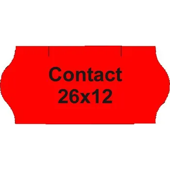 Speciální papír Etikety cen. CONTACT 26x12 oblé - 1500 etiket/kotouček, červené