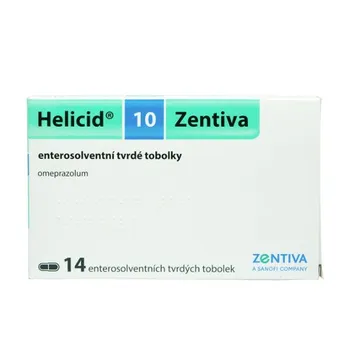 Lék na žaludek, slinivku a játra Zentiva Helicid 10 mg