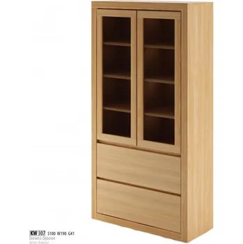 Obývací pokoj ImportWorld Vitrína Linco - dub v190 x š100 x h41 cm (Barva dřeva: Dub přírodní)