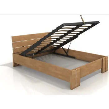 ImportWorld Postel s úložným prostorem Gertrud High BC 120x200 cm, buk masiv (Barva dřeva: Přírodní, Rošt varianta: Lamelový rošt)