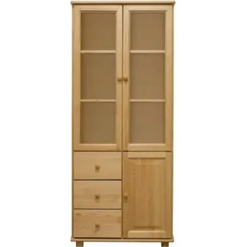 Obývací pokoj ImportWorld Vitrína Jarmil - v190 x š80 x h42 cm (Barva dřeva: Borovice)