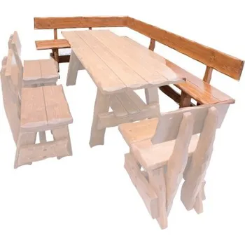 ImportWorld Zahradní lavice smrk masiv Martina (Barva dřeva: Ořech + lak)