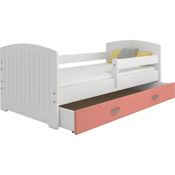 Postel ImportWorld Dětská postel Magdaléna 80x160 B5, bílá/růžová + rošt a matrace