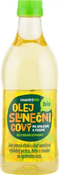 Rostlinný olej Country Life Olej slunečnicový dezodorizovaný na smažení a pečení Bio 1 l