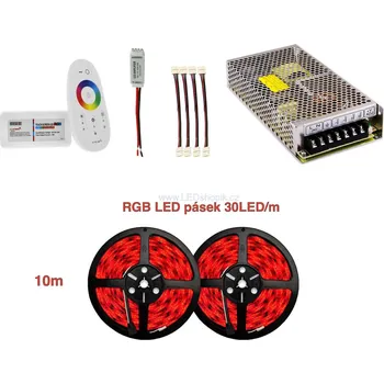 LED páska Ledshopik 10m RGB LED sestava | 7,2W/m | 30LED/m | - 10m RGB LED sestava | 7,2W/m | 30LED/m | IP20 | pásek vnitřní |