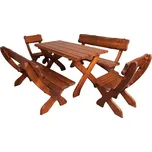 ImportWorld Zahradní set smrk masiv Bohemia (Barva dřeva: Ořech)