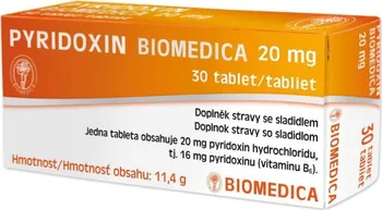 Lék na neurologické potíže Pyridoxin 20 mg 30 tbl.