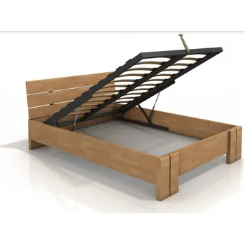 ImportWorld Postel s úložným prostorem Gertrud High BC Long 120x220 cm, buk masiv (Barva dřeva: Přírodní, Rošt varianta: Lamelový rošt)