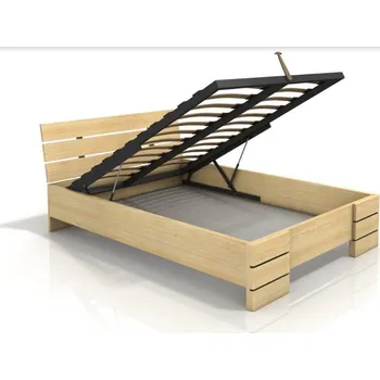 Postel ImportWorld Postel s úložným prostorem Elisabeth High BC 160x200 cm, borovice masiv (Barva dřeva: Ořech, Rošt varianta: Lamelový rošt)