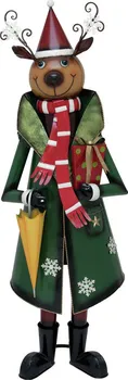 Vánoční dekorace EuroPalms Sob v kabátu kovový zelený 155 cm 