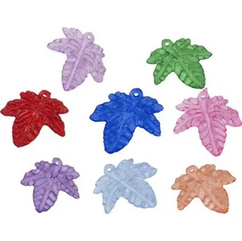 Přívěsek Přívěsek plastový, lístek 30ks L2380, Barva Žlutá L2380