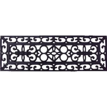 Venkovní rohožka gumová schodová, kovový vzhled 25 x 75 cm