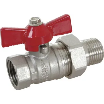 Ventil Kulový kohout s plným průtokem a šroubením, T rukojeť, ŠxM 1/2"
