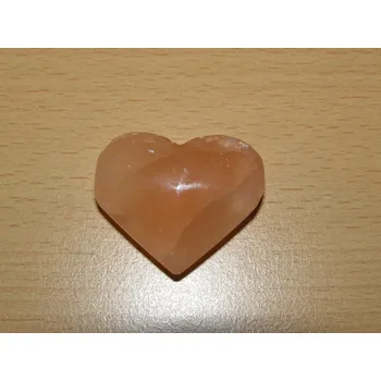 Drahý kámen Selenit oranžový - Masážní kámen - srdce - khs31