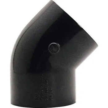 Instalatérský materiál PVC roh 45° 32mm šedý