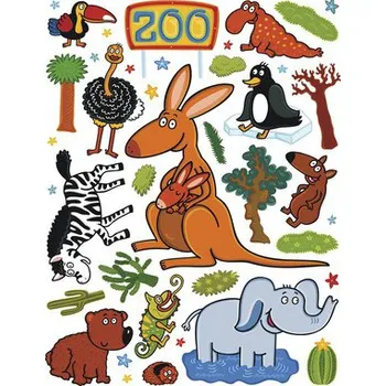 Samolepící dekorace Samolepka na zeď, dětský motiv, maxi, zoo