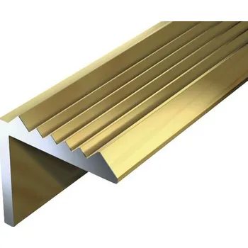 Stavební profil Alu schodový profil, zlatý elox 21x21x1,8 mm, 1 m