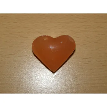 Drahý kámen Selenit oranžový - Masážní kámen - srdce - khs32