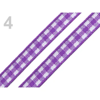 Stuha Stuha károvaná 7 mm - fialová - 1 m