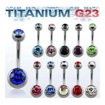 Piercing Piercingate Banánek s kuličkami a kamínky PBK00155 - Barva/Motiv: Zelená, Délka tyčky: 10 mm, Průměr tyčky: 1,6 mm