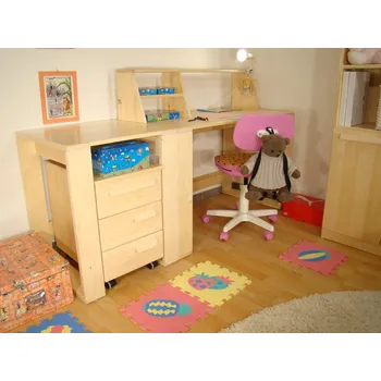 Psací stůl psací stůl masiv GENIUS 60 rohový a nádstavbový díl (psací stůl - rohový díl masiv GENIUS 60)