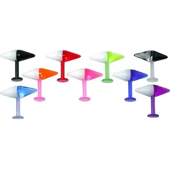 Piercing Piercingate Labreta s tabletou PLA00169 - Barva/Motiv: Fialová, Délka tyčky: 8 mm, Průměr tyčky: 1,6 mm