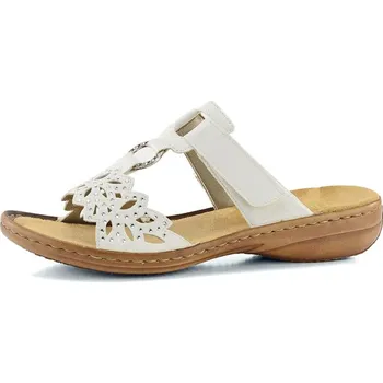 Rieker 608A6-80 bílé Dámské pantofle Rieker 608A6-80 bílé