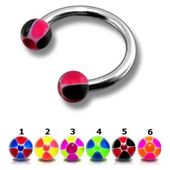 Piercing Piercingate Podkova s kuličkami PPO00070 - Barva/Motiv: 3