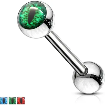 Piercing Piercingate Piercing do jazyka oči PCI00334 - Barva/Motiv: Modrá, Délka tyčky: 16 mm, Kuličky: 5/6 mm, Průměr tyčky: 1,6 mm