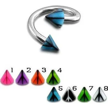 Piercing Piercingate Spirála s hroty PSP00064 - Barva/Motiv: Oranžová