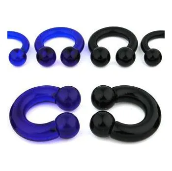 Piercing Piercingate Podkova s kuličkami PPO00062 - Barva/Motiv: Černá, Kuličky: 9 mm, Průměr podkovy: 16 mm, Průměr tyčky: 5 mm