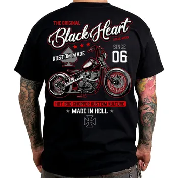 Pánské tričko Black Heart Red Chopper černé
