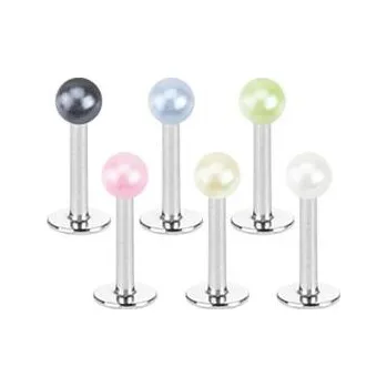 Piercing Piercingate Labreta s kuličkou PLA00135 - Barva/Motiv: Zelená