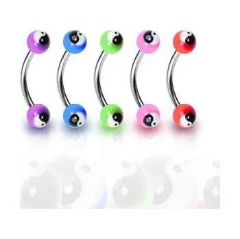 Piercing Piercingate Banánek s kuličkami POB00137 - Barva/Motiv: Růžová