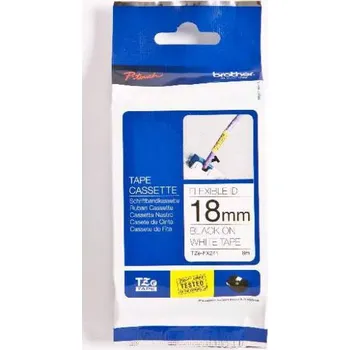 Pásek do tiskárny Brother - TZe-FX241, bílá / černá, 18 mm, s flexibilní páskou