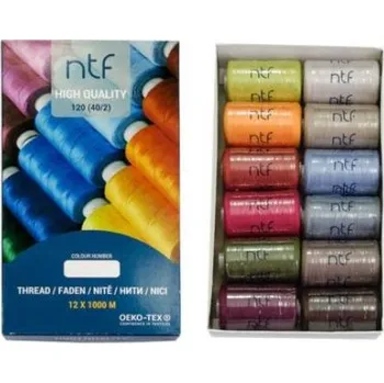 Nit Nit polyesterová universální, mix barev č.4, balení 12 x 1000m