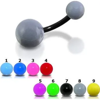 Piercing Piercingate Piercing do pupíku PBK00134 - Barva/Motiv: Zelená