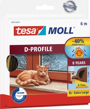 Těsnění dveří Tesa D-profil 8 x 9 mm hnědé