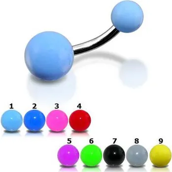 Piercing Piercingate Piercing do pupíku PBK00149 - Barva/Motiv: Zelená