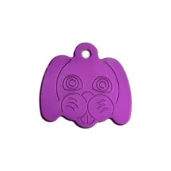 psí známka Gravon Známka pro psa ve tvaru psí hlavy - fialová + možnost rytí