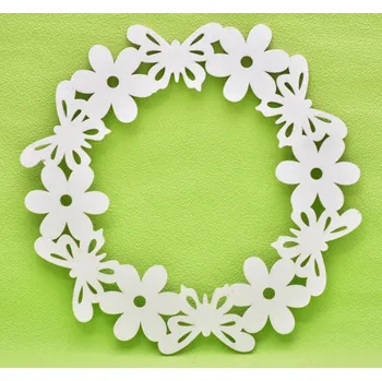 Zahradní dekorace Dřevěný věnec Motýlci 34 cm (116015 015 WID-0057 věnec 34cm)